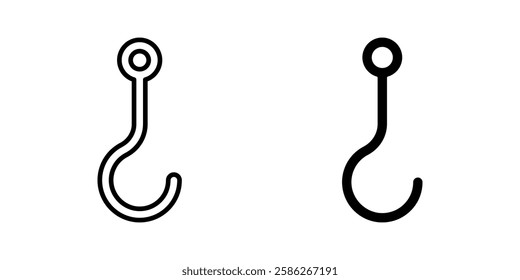 hooks Icon set. Symbol isolated white background. vector illustration. color editable.