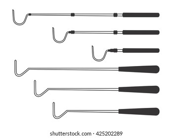 Hooks of various sizes - vector.