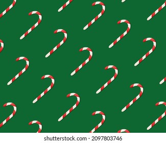 Hook-shaped hard candies. New Year's sweets. Lollipop striped.