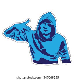 Hooligan Threatens - Vector illustration