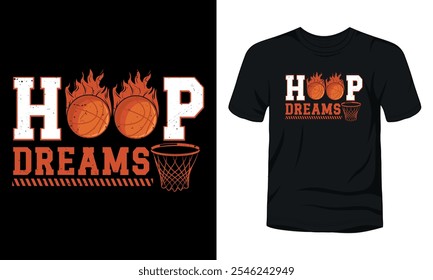 
Design de camiseta com tipografia Hoop Dreams