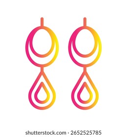 Brincos de Arco Ícone de vetor de ilustração de gradiente de cor que pode facilmente modificar ou editar 