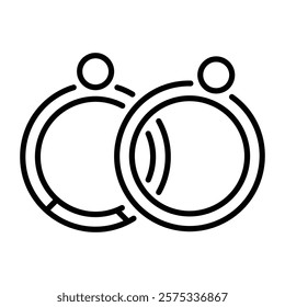 Hoop earrings icon in line style 