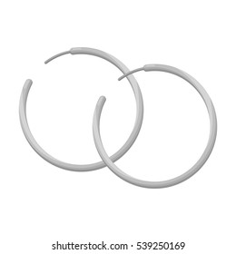 Hoop earrings icon in monochrome style isolated on white background. Jewelry and accessories symbol stock vector illustration.