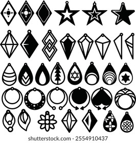 Hoop Earrings Set Bundle Icons