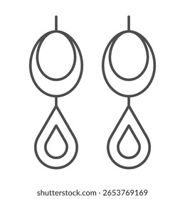 Ícone de linha fina Brincos de Arco, vetor, pixel perfect, arquivo ilustrador 