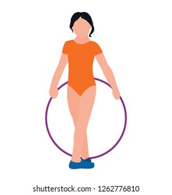 Hoop exercise flat icon design