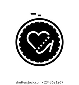 hoop frame embroidery hobby glyph icon vector. hoop frame embroidery hobby sign. isolated symbol illustration