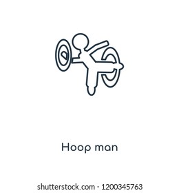 Hoop man concept line icon. Linear Hoop man concept outline symbol design. This simple element illustration can be used for web and mobile UI/UX.