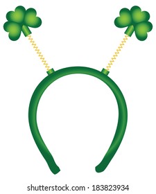 Hoop on the head with clover leaves for parties. Vector illustration.