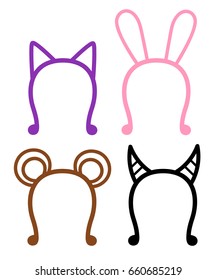 Hoop on head set vector illustration hoop ears.