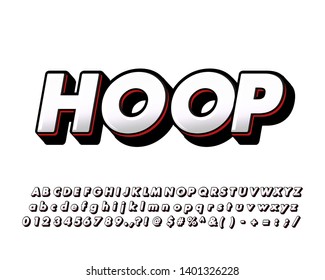 Hoop sticker font effect. With soft gradient and high light
