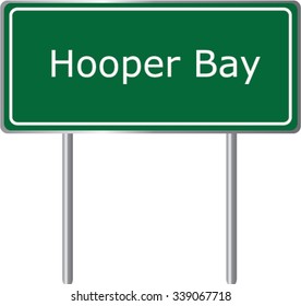 Hooper Bay , Alaska , road sign green vector illustration, road table, USA city