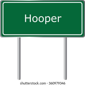 Hooper, Colorado, road sign green vector illustration, road table, USA city