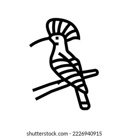 hoopoe bird exotic line icon vector. hoopoe bird exotic sign. isolated contour symbol black illustration