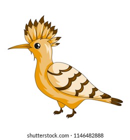 Hoopoe bird icon. Cartoon vector illustration with stroke isolated on white