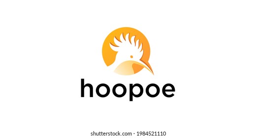 Hoopoe, bird  logo design template