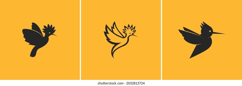 hoopoe bird logo design template template 