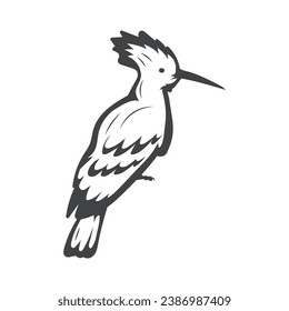 hoopoe Bird  retro style stock vector Illustration