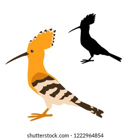 hoopoe bird vector illustration flat style