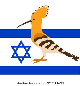 hoopoe bird  vector illustration flat style profile view