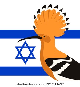 hoopoe bird  vector illustration flat style profile view