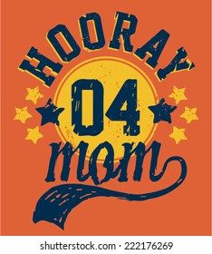 Hooray 04 Mom Kids Sporty Tshirt Graphic