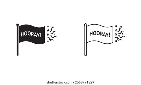 Ícone de sinalizador Hooray com plano de fundo transparente