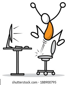 "Hooray!!!". Vector clip art without gradient.