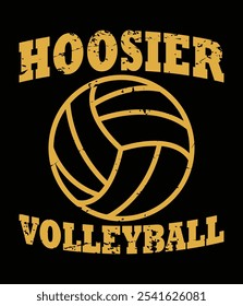 Hoosier Volleyball Classic Vintage Distressed