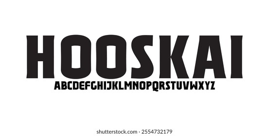 Hooskai, Creative simple modern urban alphabet font. Digital abstract futuristic, logo, music, sport, minimal technology typography. Simple numeric vector illustration

