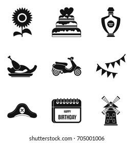 Hootch icons set. Simple set of 9 hootch vector icons for web isolated on white background