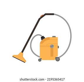 Hoover With Big Container For Dust, Isolated Vacuum Cleaner Appliance For Cleaning And Tidying Up Space From Dirt. Equipment For Keeping Cleanliness. Vector In Flat Style