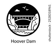 Hoover dam icon in filled style 