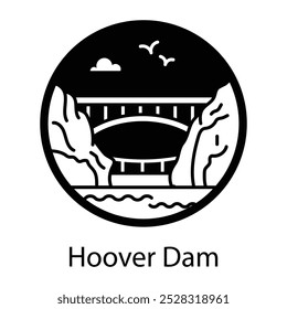 Hoover dam icon in filled style 