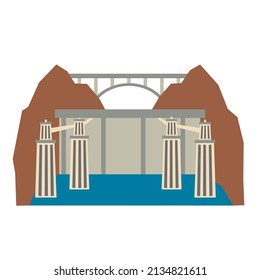 Hoover dam. Large dam to collect water, electricity in an environmentally friendly way. On the Colorado River, Arizona, Nevada. 