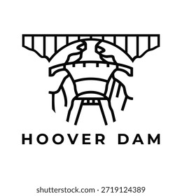VECTOR DE IDEA DE DISEÑO DE LOGOTIPO DE HOOVER DAM.