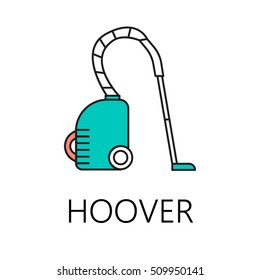 Hoover line icon. Vector symbol on the topic of home electronic devices. Color minimalist element for design of website, company's visit card, logo an etc. Hoover vector icon eps 10.