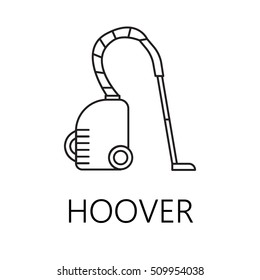 Hoover line icon. Vector symbol on the topic of home electronic devices. Black minimalist element for design of website, company's visit card, logo an etc. Hoover vector icon eps 10. 