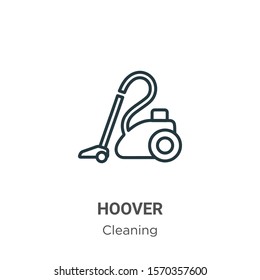 Hoover outline vector icon. Thin line black hoover icon, flat vector simple element illustration from editable cleaning concept isolated on white background