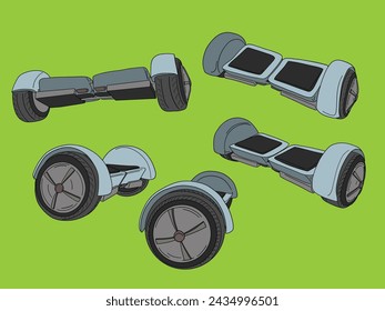 Hooverboard Skate board vector illustration with color grey