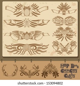 hop beer element and wreath collection