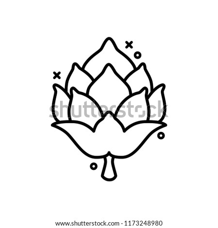 Hop, beer line vector icon. 
