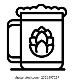 Hop beer mug icon outline vector. Drink tank. Barrel alcohol