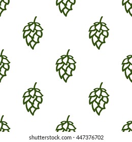 Hop beer seamless pattern background set