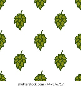 Hop beer seamless pattern background set