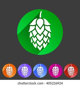 Hop beer sign icon flat web symbol logo label