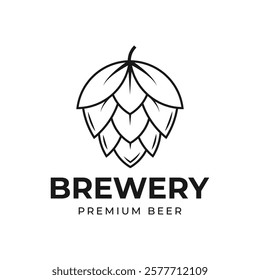 hop brew brewery logo craft beer vector icon logo design