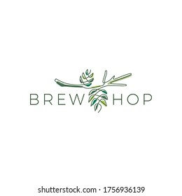 hop brew logo vector icon illustration
