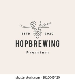 hop brewing hipster vintage logo vector icon illustration